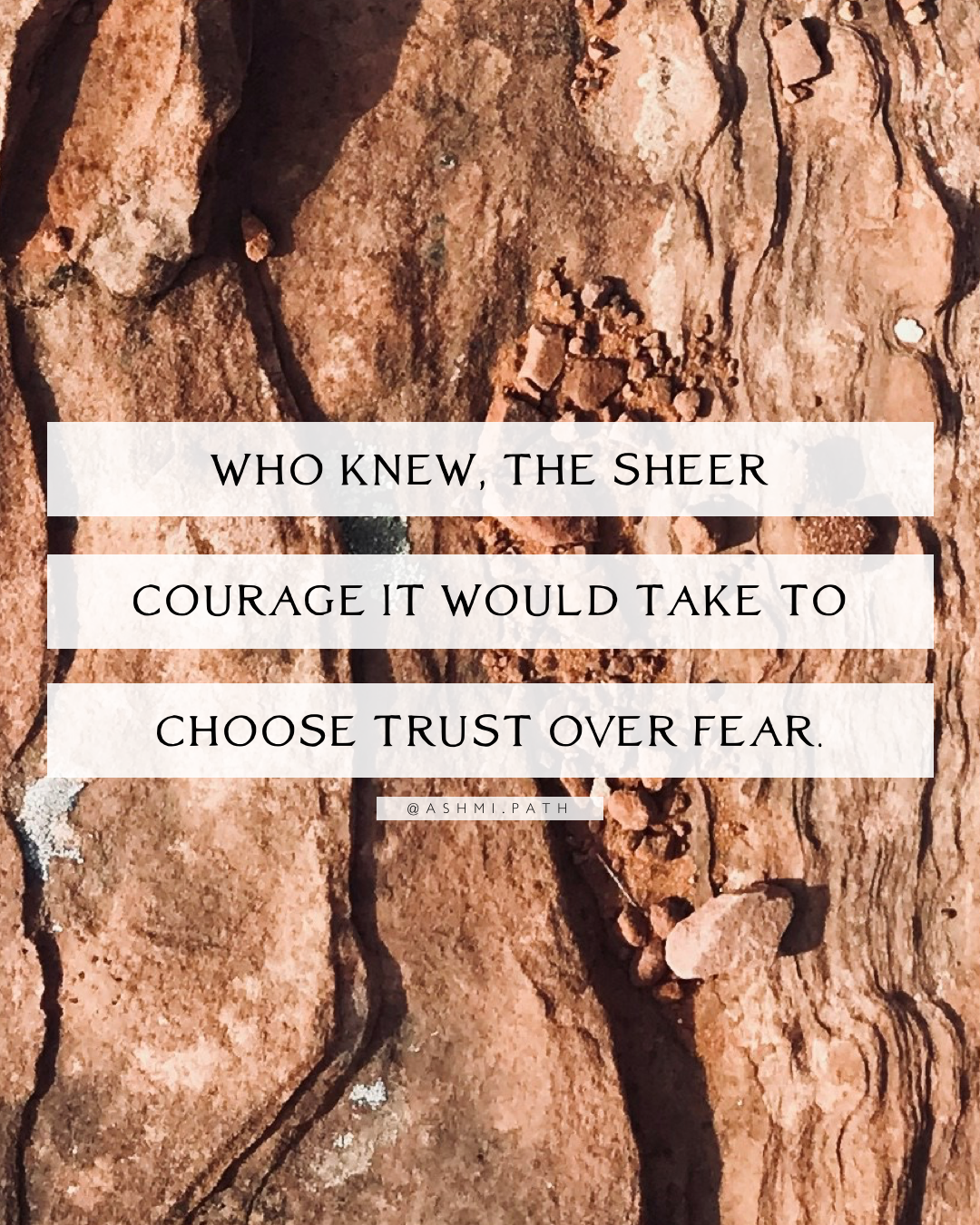 Who Knew, the Sheer Courage it Would Take to Choose Trust Over Fear