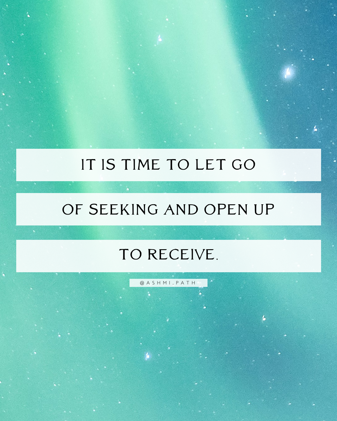 Letting Go of Seeking, to Receive